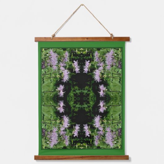 Wilde Paarse bijenbalm Abstract Hangend Wandkleed (Voorkant)