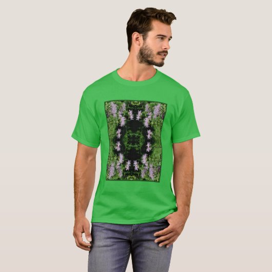 Wilde Paarse bijenbalm Abstract T-shirt (Voorkant volledig)