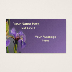 Wilde Paarse blauwe vlag Iris-ventilator Visitekaartjes