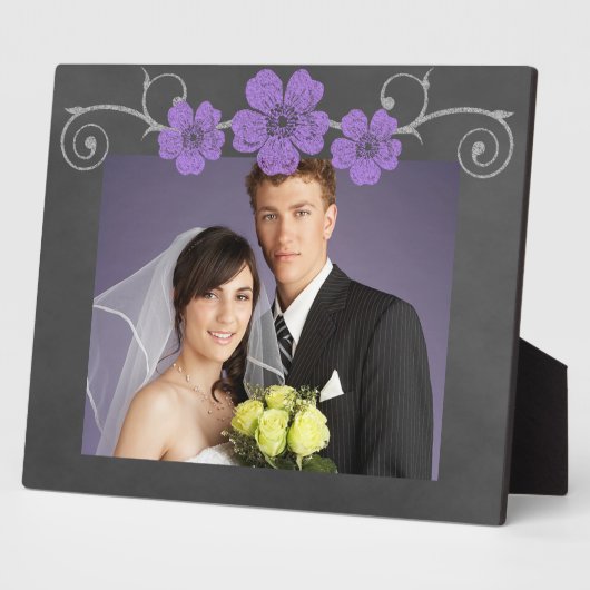 Wilde Paarse Rozen Chalkboard Fotoplaat (Zijkant)