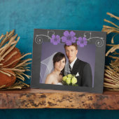 Wilde Paarse Rozen Chalkboard Fotoplaat (Zijkant)