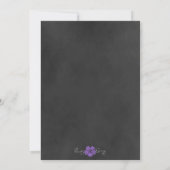 Wilde Paarse Rozen Chalkboard Weddenschap Kaart (Achterkant)
