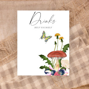 WILDE PADDENSTOELEN BABY SHOWER DRINKEN POSTER