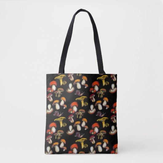 wilde paddenstoelen grote canvas tas (Voorkant)