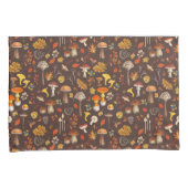 Wilde paddenstoelen op bruin kussensloop (Voorkant-Rechts)