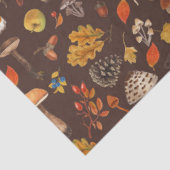 Wilde paddenstoelen op bruin tissuepapier (Detail)