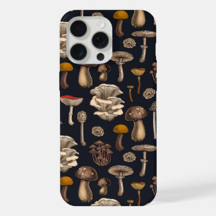 Wilde Paddenstoelen op grafietzwart iPhone 15 Pro Max Hoesje