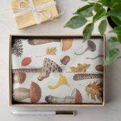 Wilde paddenstoelen op wit tissuepapier (Geschenk)