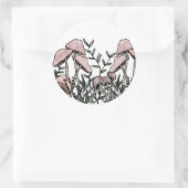 Wilde paddenstoelen ronde sticker (Tas)