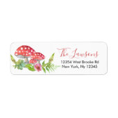 Wilde paddenstoelen Whimsical Return Address Etiket (Voorkant)