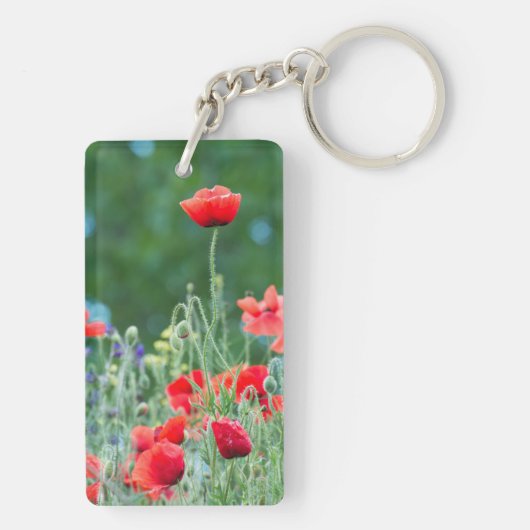 Wilde papaver sleutelhanger (achterkant)