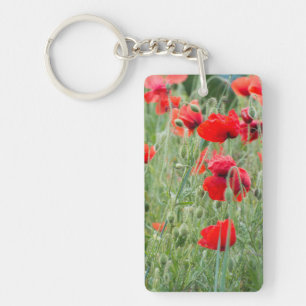 Wilde papaver sleutelhanger
