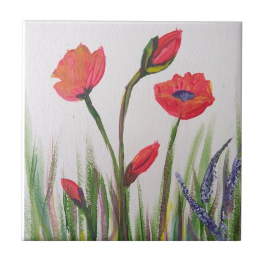 Wilde papaver tegeltje (Voorkant)