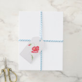 Wilde papaverbloem cadeaulabel (Met Touw)