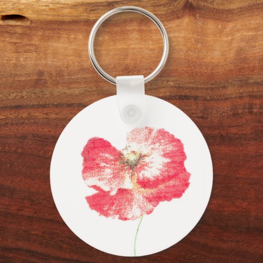 Wilde papaverbloem sleutelhanger (Voorkant)