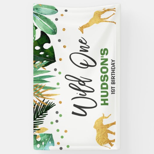 Wilde partij Oerwouden van een partijenbanner Spandoek (Verticaal)