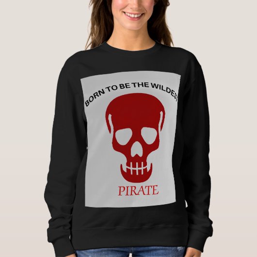 Wilde piratenschedelafbeelding trui (Voorkant)