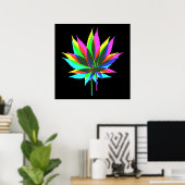 Wilde Plant Leafs - neonkleurig + uw ideeën Poster (Thuiskantoor)