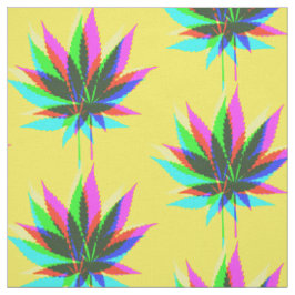 Wilde Plant Leafs - neonkleurig + uw ideeën Stof