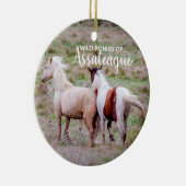 Wilde Ponies of Assateague kerstversier Keramisch Ornament (Rechts)