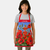 Wilde Poppy Field Custom Text Schort (Insitu)