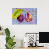 Wilde poster - Prunus domestica - platte druk (Thuiskantoor)