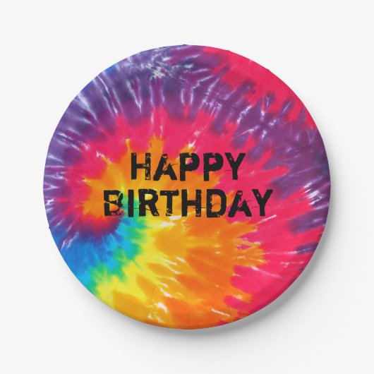 Wilde psychedelische stropdas kleurstof abstract p papieren bordje (Voorkant)