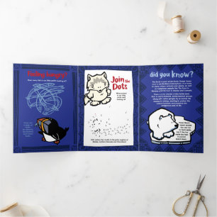 Wilde Puffins Puzzle Wenskaart Trifold Drieluik Wenskaart