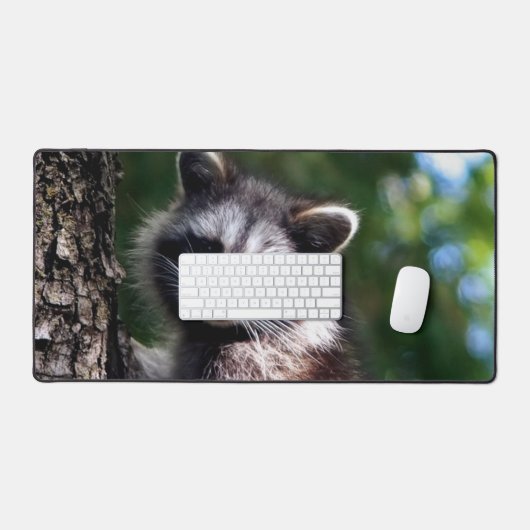 Wilde Raccoon in het Oerwoud Bureaumat (Keyboard & Muis)