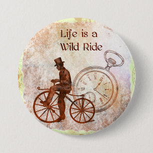 Wilde Ride Steampunk Bicycle Collage Ronde Button 7,6 Cm