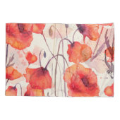 Wilde rode klaprozen, waterverf kussensloop (Achterkant)