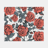 Wilde rode rozen fleece deken (Voorkant (Horizontaal))