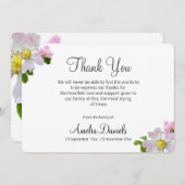 wilde Roos begrafenis bedankkaart Kaart (Voorkant / Achterkant)