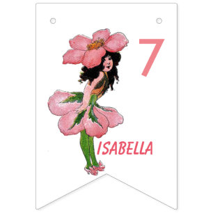 Wilde Roos Cute Flower Child Floral Girl Vlaggetjes