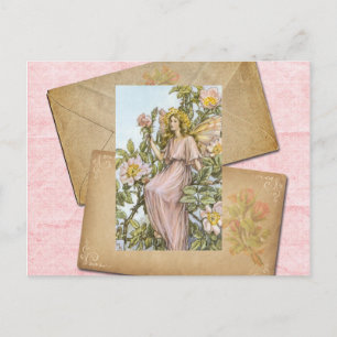 Wilde Roos Fairy Card Briefkaart