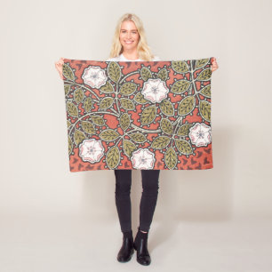 Wilde Roos Kunst Illustratie Bloem Vintage Fleece Deken