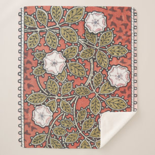 Wilde Roos Kunst Illustratie Bloem Vintage Sherpa Deken