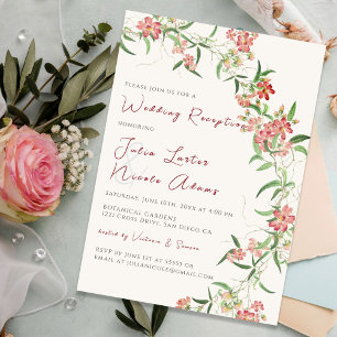 Wilde Roos Lente Bruidsboeket Huwelijksreceptie Kaart