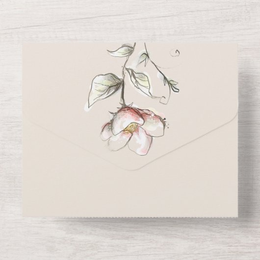 Wilde Roos Trouw Alles in Eén Trouw Uitnodiging (Achterkant)