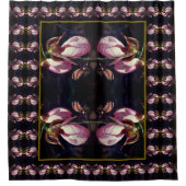 Wilde Roze Dame Slipper Orchidee Abstract Douchegordijn (Voorkant)