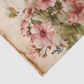 Wilde roze rozen  stijl muziekblad tissuepapier (Detail)