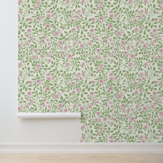 Wilde rozen behang (Applicatie)