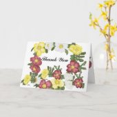 Wilde Rozen Bewerkbaar Dank je wel Kaart (Gele Bloem)