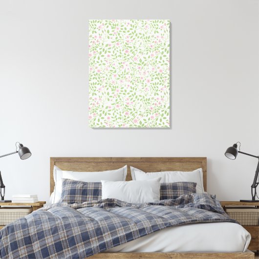 Wilde rozen canvas afdruk (Insitu (Slaapkamer))