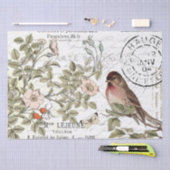 Wilde Rozen Carte Postale Songbird French Script Tissuepapier (Craft)