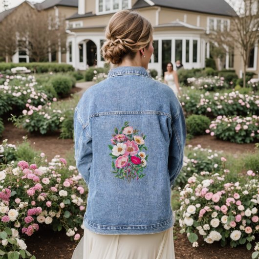 Wilde Rozen Denim Jacket (Huwelijk Achterkant)