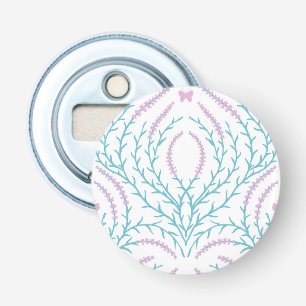 Wilde rozen en vlinders /roze/lichtgroen/geel button flesopener