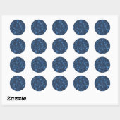 Wilde rozen in het blauw ronde sticker (Vel)