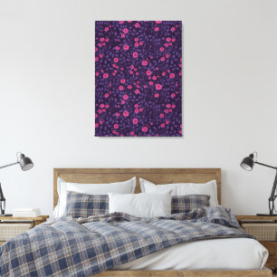 Wilde rozen in roze en paarse kleuren canvas afdruk