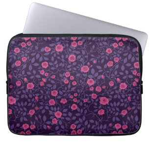Wilde rozen in roze en paarse kleuren laptop sleeve